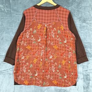 Womens‎ Top Large Boho Western Floral Plaid Leopard Fringe Cottagecore Casual